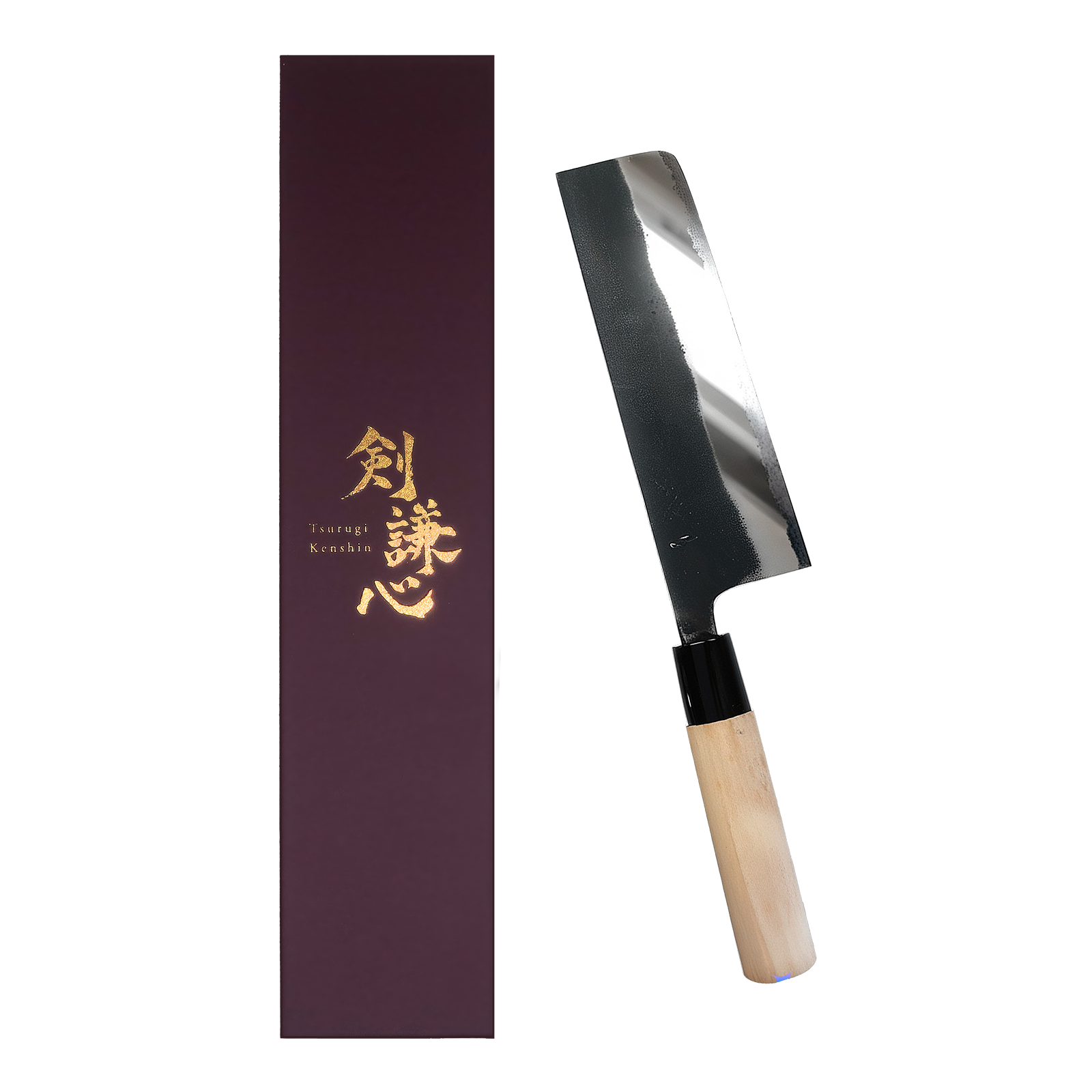 剣謙心 黒打菜切包丁 165mm