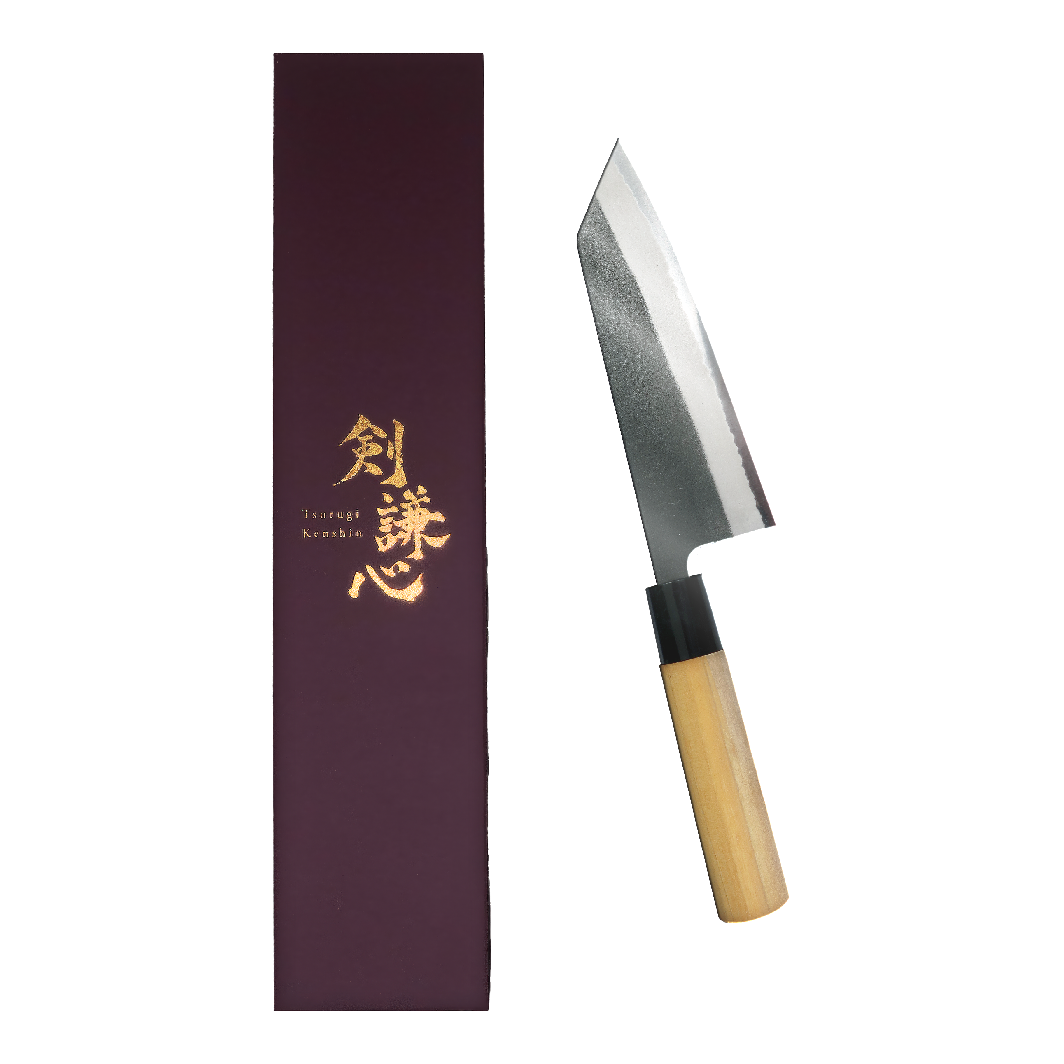 剣謙心 黒打三徳包丁 165mm