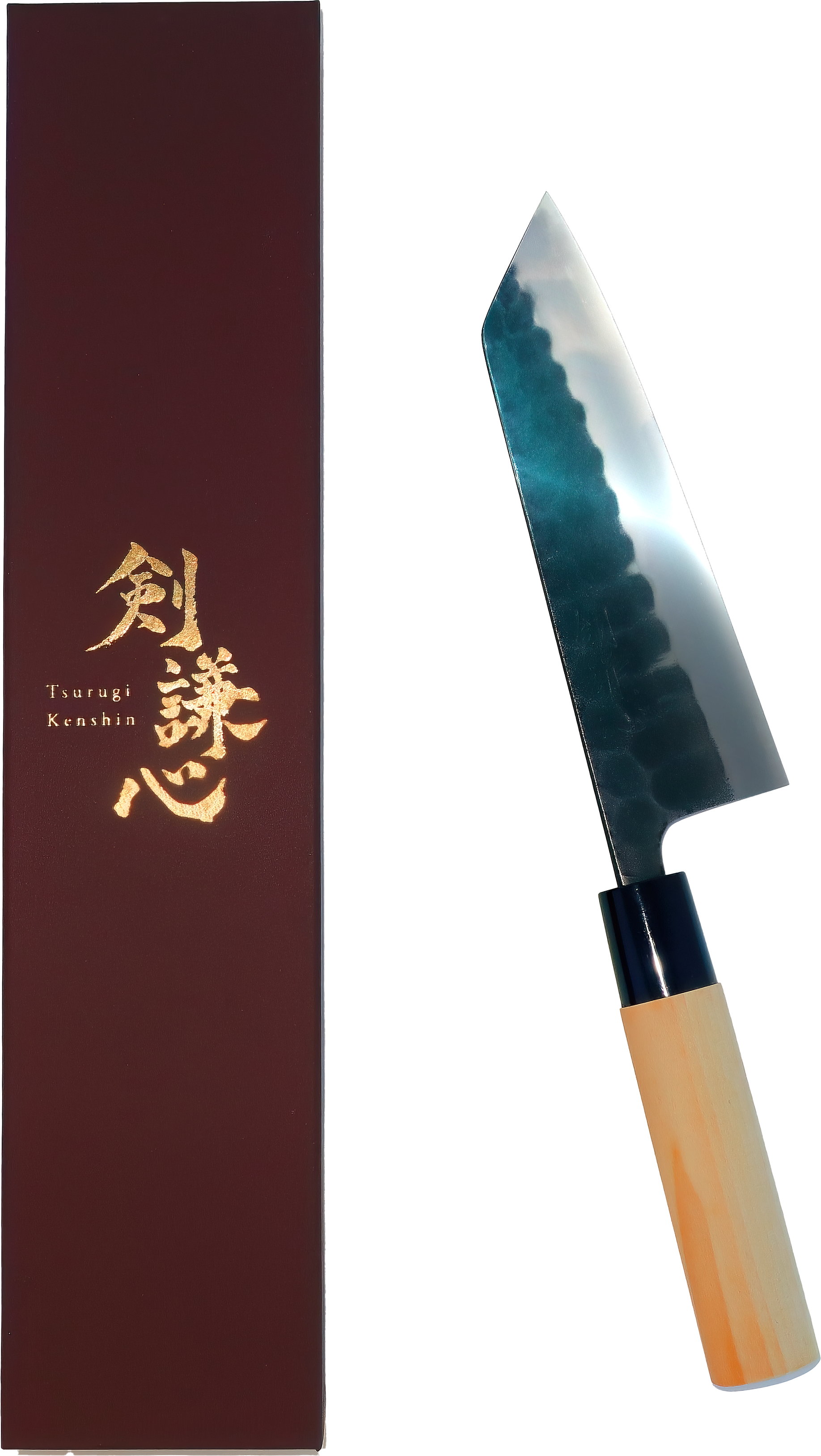 剣謙心 黒打鎚目三徳包丁 165mm